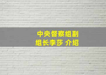 中央督察组副组长李莎 介绍